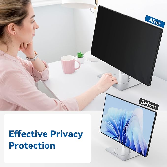 IPROKKO [2-Pack] 32 Inch Privacy Screen Filter for 16:9 Widescreen Monitor, Removable 32in Anti Blue Light Glare Privacy Shield, Anti Spy Security Protector for Computer PC Desktop [Compatible with Curved Screen]