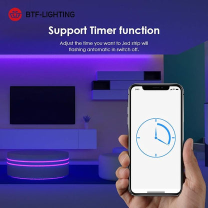 BTF-LIGHTING WS2812B WS2811 WS2813 WS2815 1903 Built-in Mic/AUX Music SP608E Bluetooth Controller with 8 Signal Outputs for LED Module Pixel Strip String Light Andriod iOS APP/Remote/Trigger Control