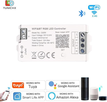 C03W RGB LED Controller Tuya WiFi 2.4G RF LED Dimmer for 4Pin SMD COB Strip