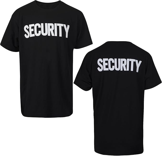 Security Shirt | Printed on Front/Back | Guard T-Shirt 2 Sided Print | Event Staff Safety Tee