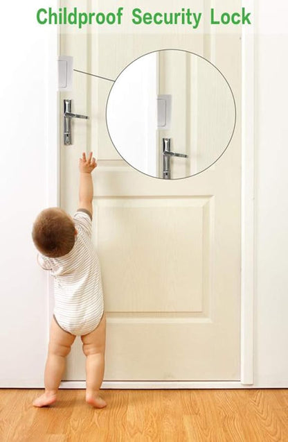 2 Pack Reinforcement Locks with 8 Screws, Childproof Night Lock Withstands 800 Lbs White