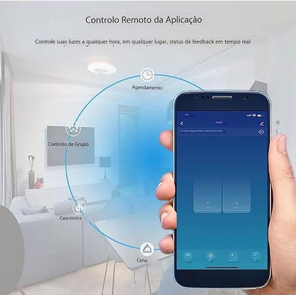 Smart Light Touch Wall Switches for Brilliant Glass 2.4GHz Zigbee 4 Gang White Tuya Easy to Install Must Connection Tuya Gateway（Hub） Realize Whole-House Intelligence (White 4 Gang)
