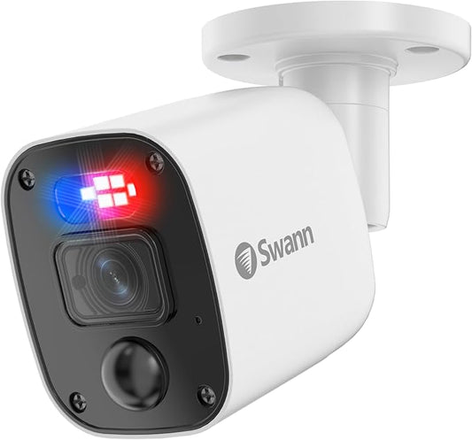 Swann 1080p Bullet Camera (Add-on)-High-Resolution Wired Security Camera with Night Vision & Motion Sensor Technology–Smart Human/Vehicle Detection for Home Surveillance