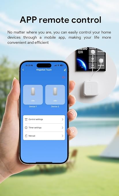 Bluetooth Fingerbot Touch Smart Button, No Wiring Switch, Work with Smart Life App, Add Tuya Bluetooth Hub Make it Compatible with Alexa, Timer.
