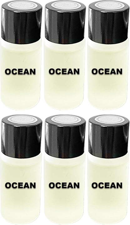 Car Air Freshener Refill Liquid Set of 6 x 10 ML - Smart Car Air Freshener Refill - Car Fragrance Refill - Car Diffuser Refill (Ocean)