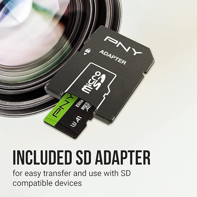 PNY 128GB Elite-X™ Class 10 U3 V30 A1 microSDXC Flash Memory Card - Up to 100MB/s Read, 4K UHD, Full HD, UHS-I, Smooth Content Capture, for Smartphones, Drones, Tablets, 2-Pack
