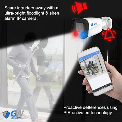 GW Security UltraHD 4K Face Recognition Two-Way Audio 32 Channel Security Camera System with 32 x 8MP Real-Time Full Color Night Vision Outdoor & Indoor AI PoE Bullet Cameras, NDAA & TAA Compliant