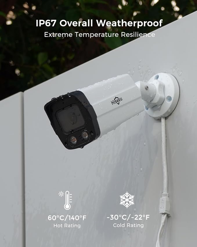 Hiseeu 12MP PoE Security Camera System, 8 Pcs PoE Cameras
