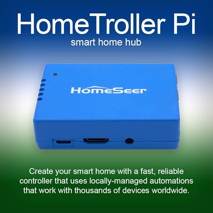 HomeSeer Smart Home Hub (HomeTroller Pi G8), Locally Managed Automations, Built-In 800 Series Z-Wave Long Range Radio, Compatible with Thousands of Smart Home Products