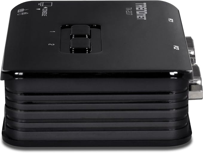 TRENDnet 2-Port USB KVM Switch, TK-207K | Control Two Computers with One Set of Console Controls,2048 x 1536 Resolution,60Hz Refresh Rate,All Required Cabling Included