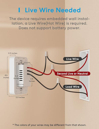 meross Smart Thermostat for Electric Baseboard and in-Wall Heaters Work with HomeKit, Alexa and Google Home, 120V-240V Wi-Fi Programmable Thermostat with Easy Install, Energy Saving, 4 Wires Needed