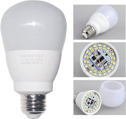 12W E26 Smart LED Light Bulbs Dimmable with 2.4GHz Wireless 3-Zone Remote Control - Adjustable Color Temperature (Warm/Cool) and Brightness 2 Pack (2 Bulb+1 Remote)