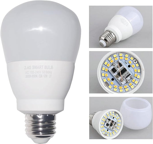 12W E26 Smart LED Light Bulbs Dimmable with 2.4GHz Wireless 3-Zone Remote Control - Adjustable Color Temperature (Warm/Cool) and Brightness 2 Pack (2 Bulb+1 Remote)