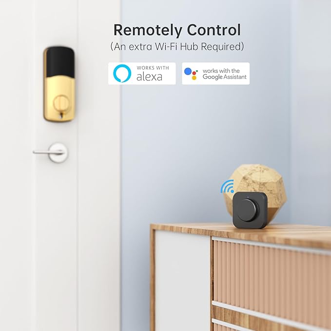 Smart Lock SMONET Bluetooth Keyless Entry Keypad Smart Deadbolt-Fingerprint Electronic Deadbolt Lock, Remote Ekeys Sharing, Easy to Install for Homes and Hotel Works with Alexa(Gateway Not Included)