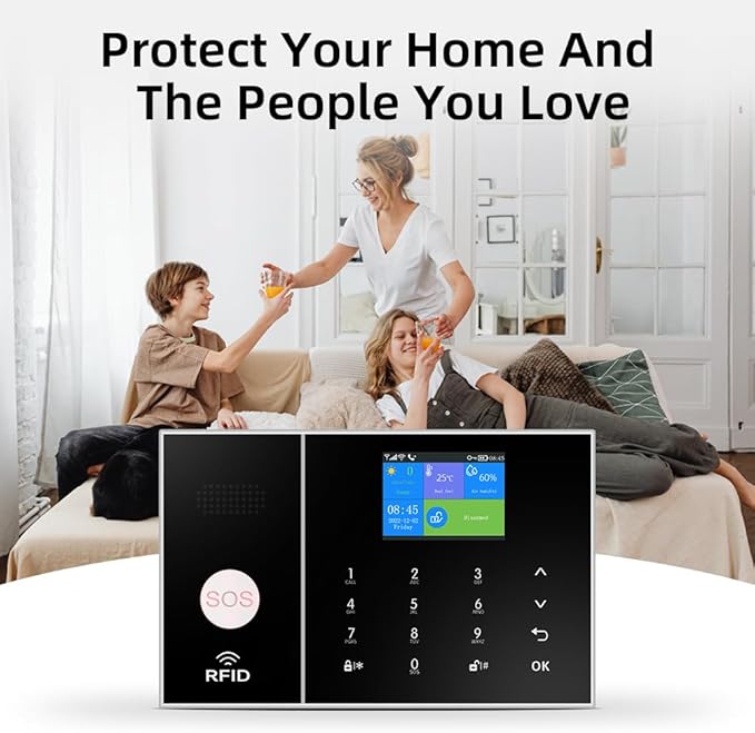 YBJ Alarm System for Home Security |16-Piece Kit – Home Security System | Expandable | Easy Setup | Mobile App Control | 24/7 Professional Monitoring | Alexa and Google Assistant Compatible