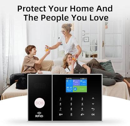 YBJ Alarm System for Home Security |16-Piece Kit – Home Security System | Expandable | Easy Setup | Mobile App Control | 24/7 Professional Monitoring | Alexa and Google Assistant Compatible