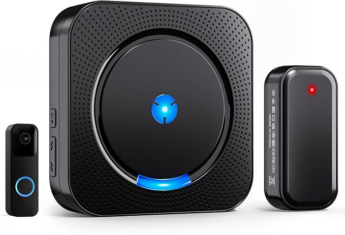 Wireless Doorbell Chime Extender - Compatible with Blink Video Doorbell, Easy Setup, 110 dB Loud Alarm (1 Video Doorbell Extender 1 Receiver）