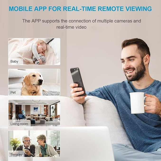 2K MiniSmart Hidden HD Cameras Wireless WiFi Camera for Home Security - Night Vision, Motion Detection, Built - in Battery, App Control (iOS & Android) - Ideal Indoor Nanny, Pet & Dog Camera