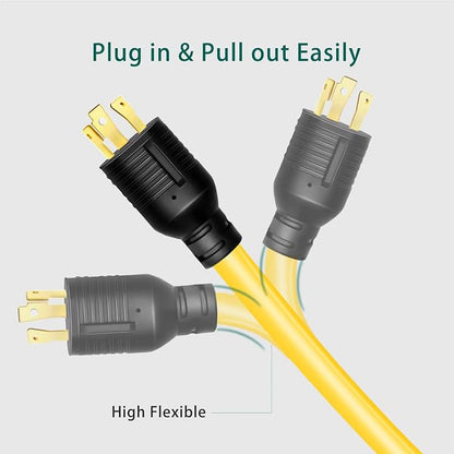 30 Amp to 110 Adapter 15 Amp/20 Amp Generator Adapter Locking Cord L5-30P