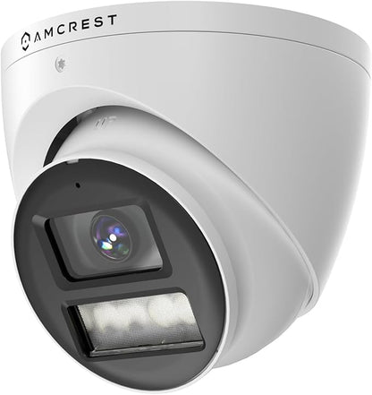 Amcrest Analog 5MP NightColor Outdoor Security Camera, Turret 5MP @ 25fps, CCTV-Coax-BNC, 131ft Full Color Night Vision, Mic, 132° FOV (Not an IP Camera) (DVR Required, Not Included) (AT5N28-W-V3)