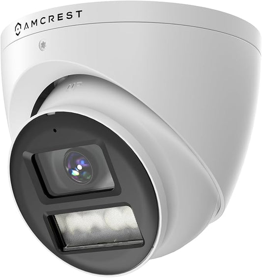 Amcrest Analog 5MP NightColor Outdoor Security Camera, Turret 5MP @ 25fps, CCTV-Coax-BNC, 131ft Full Color Night Vision, Mic, 132° FOV (Not an IP Camera) (DVR Required, Not Included) (AT5N28-W-V3)