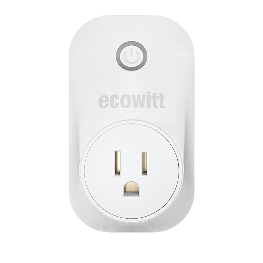 ECOWITT WittSwitch AC1100 Smart Outlet Switch, Need to Pair with IoT Wi-Fi Gateway(GW2000/GW1200), 4 Operation Modes, APP Control, American Plug, 915 MHz