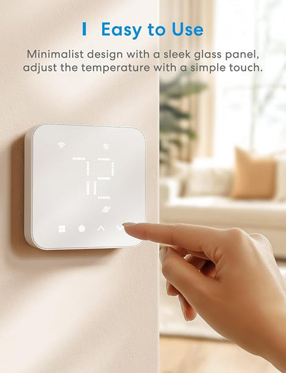 meross Smart Thermostat for Home, WiFi Thermostat Works with Matter, Alexa, Apple Home, Google Assistant, App & Voice Control, 7x24h Scheduling, Energy Saving, C-Wire Required | App Remote & Voice Control, Works with Alexa, Apple Home, Google Assistant...