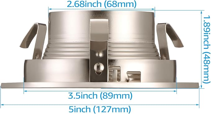 TORCHSTAR 4 Inch Stylish Decor Recessed Light Trim, Metal Step Baffle Trim, Fit Halo/Juno Remodel Recessed Housing, 4 Inch Can Light Trim for PAR16, PAR20, BR20, Satin Nickel, Pack of 6