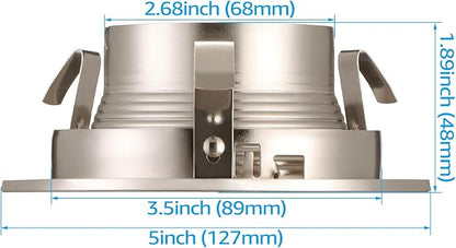 TORCHSTAR 4 Inch Stylish Decor Recessed Light Trim, Metal Step Baffle Trim, Fit Halo/Juno Remodel Recessed Housing, 4 Inch Can Light Trim for PAR16, PAR20, BR20, Satin Nickel, Pack of 6