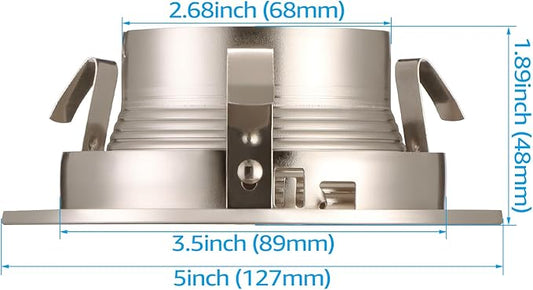 TORCHSTAR 4 Inch Stylish Decor Recessed Light Trim, Metal Step Baffle Trim, Fit Halo/Juno Remodel Recessed Housing, 4 Inch Can Light Trim for PAR16, PAR20, BR20, Satin Nickel, Pack of 6