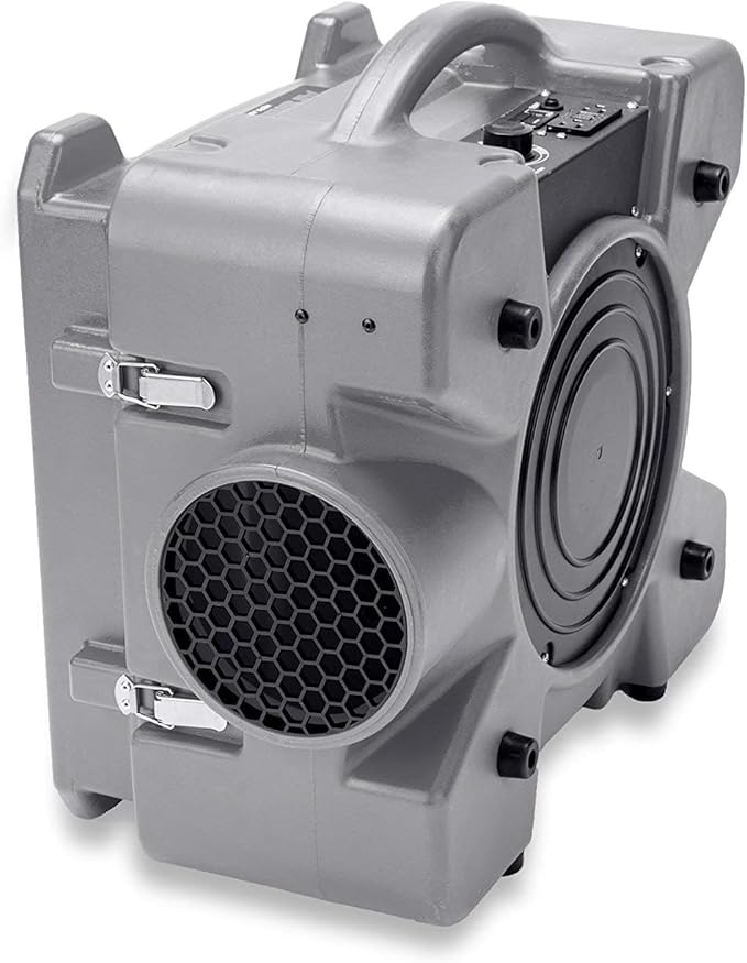 BlueDri Air Shield 550 HEPA Air Scrubber, Water Damage Restoration Equipment Air Purifier, Covers 1400 Sq. Ft, Daisy Chain Capable, For Commercial Use, Gray, BD-AS-550