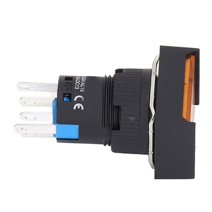 Push Button Switch 16mm Self Locking Design (Yellow)
