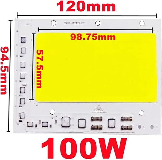 1pcs LED COB Chip 50W 100W 150W 200W 200-240V Smart IC No Need Driver LED Lamp Light Source for Flood Light Spotlight DIY Lighting(100W,200-240V_Warm Light)