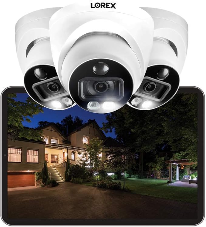 Lorex Indoor/Outdoor 4K Dome Security Camera, Add-On Analog Camera for Wired Surveillance System, Active Deterrence, Color Night Vision Motion, 1 Dome Camera