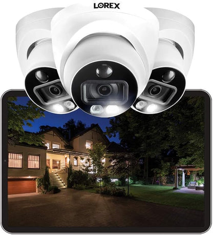 Lorex Indoor/Outdoor 4K Dome Security Camera, Add-On Analog Camera for Wired Surveillance System, Active Deterrence, Color Night Vision Motion, 1 Dome Camera