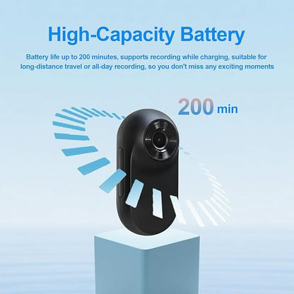 Mini Body Camera 1080P, Thumb Action Cam with Built in 32GB Memory Card, Helmet Sports Camera, Body Cam for Work, Cycling, Sports(Black)