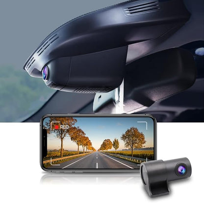 Fitcamx Front 2K+Rear 1080P Dash Cam Adapts for Alfa Romeo Giulia & Stelvio 2017-2024, OEM Factory Style, 2 Way HD Video, Built-in WiFi & APP, Loop Recording, Parking Mode, Easy to Use, 64GB Card