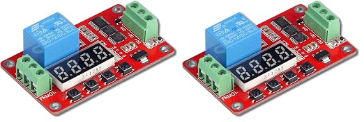 UCTRONICS DC 12V Programmable Multifunction Time Delay Relay Module with Segment LEDs Display for Smart Home, Automatic Control (Pack of 2)