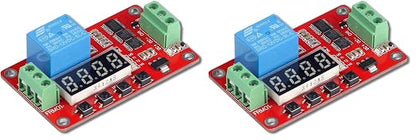 UCTRONICS DC 12V Programmable Multifunction Time Delay Relay Module with Segment LEDs Display for Smart Home, Automatic Control (Pack of 2)
