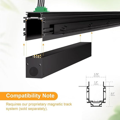 2-Pack Grille Spotlight Magnetic Track Head, 24V 15W CCT Lighting | Dimmable LED Lamp for Track Lighting with APP Remote Control, Adjustable Bright CCT 3000K-6000K, ETL Certified Ceiling Light