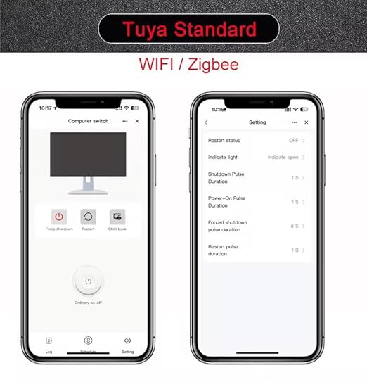 Smart WiFi Remote Desktop On Off Power Switch,Tuya app Remote with Child Lock Timing Function,Compatible with Alexa