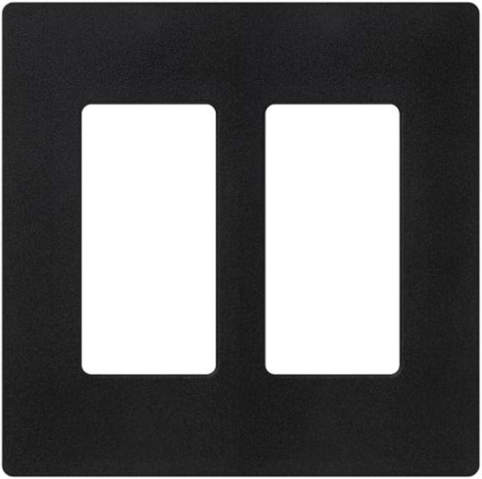Lutron Claro 2 Gang Decorator/Rocker Wallplate, Satin, Midnight (1-Pack) | SC-2-MN
