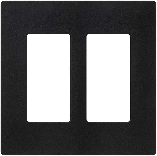 Lutron Claro 2 Gang Decorator/Rocker Wallplate, Satin, Midnight (1-Pack) | SC-2-MN
