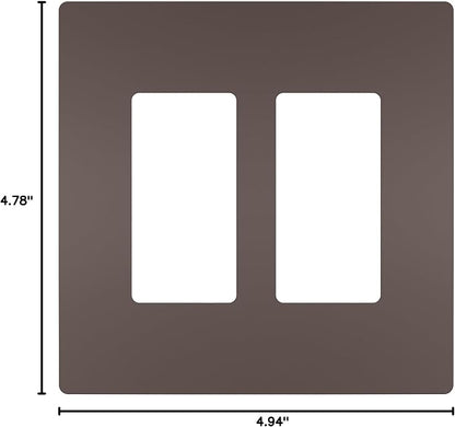 Legrand radiant Screwless Wall Plates for Decorator Rocker Outlets, 2-Gang, Dark Bronze, RWP262DBCC6
