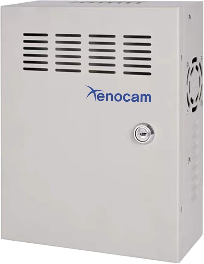 4K CCTV Power Supply 8 Channel Adjustable DC11V ~DC15V 16 Amp Output Reset Fuse with Anti-Ripple and Anti-EMI Interference Circurt Designed for 4K IP/CCTV Security Cameras System