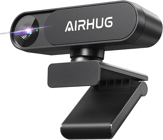 AIRHUG 4K UHD USB Webcam No Mic with Privacy Cover for Secure Meetings - 16MP Sony Sensor, PDAF Fast Focus, 63° Gold FOV, Auto Light Correction, Streaming Camera Without Audio for PC/Laptop/Desktop