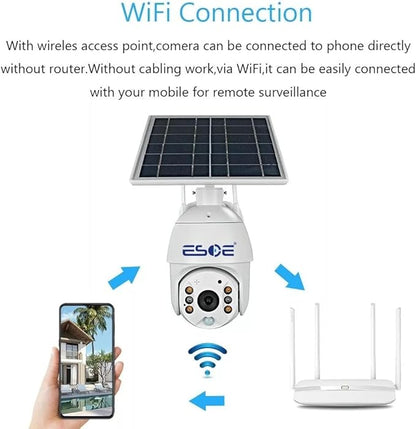 UBOX APP 2MP WiFi 4G Solar PTZ Camera IP Surveillance 1080P 4G Wireless Panel Battery Power CCTV Solar Camera (1920 x 1080,WiFi)
