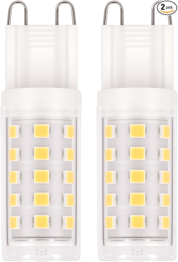G9 LED Bulb Not-Dimmable 3W, 30 Watt Halogen Equivalent, 120V No-Flicker, Chandelier Bulbs, Sconce Light, Vanity Light 350LM 360 Daylight White 6000K, 2 Pack