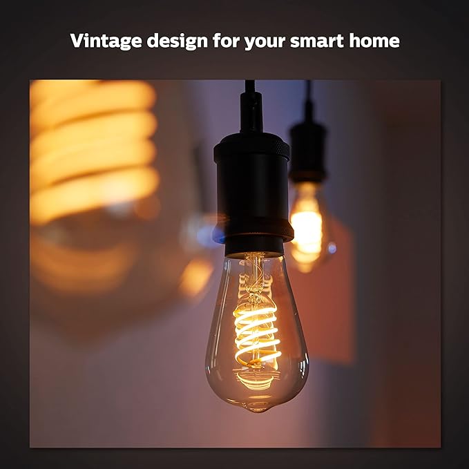 Philips Hue Smart 60W G25 Filament LED Bulb - Soft Warm White Light - 2 Pack - 550LM - E26 - Indoor - Control with Hue App - Compatible with Alexa, Google Assistant, and Apple Homekit