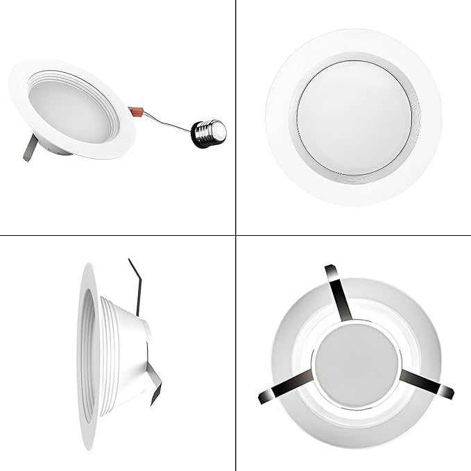 LEDMyplace Recessed Lighting - 10W Round Dimmable LED Can Lights, 650 Lumens, 3000K Warm White - Baffle Trim Recessed Downlight, Energy-Efficient LED Fixture for Home, Office, and Bedrooms (1-Pack)